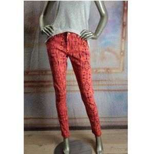 EUC MINKPINK Make Your Mark Printed Stretchy Girlfriend Denim Jeans M